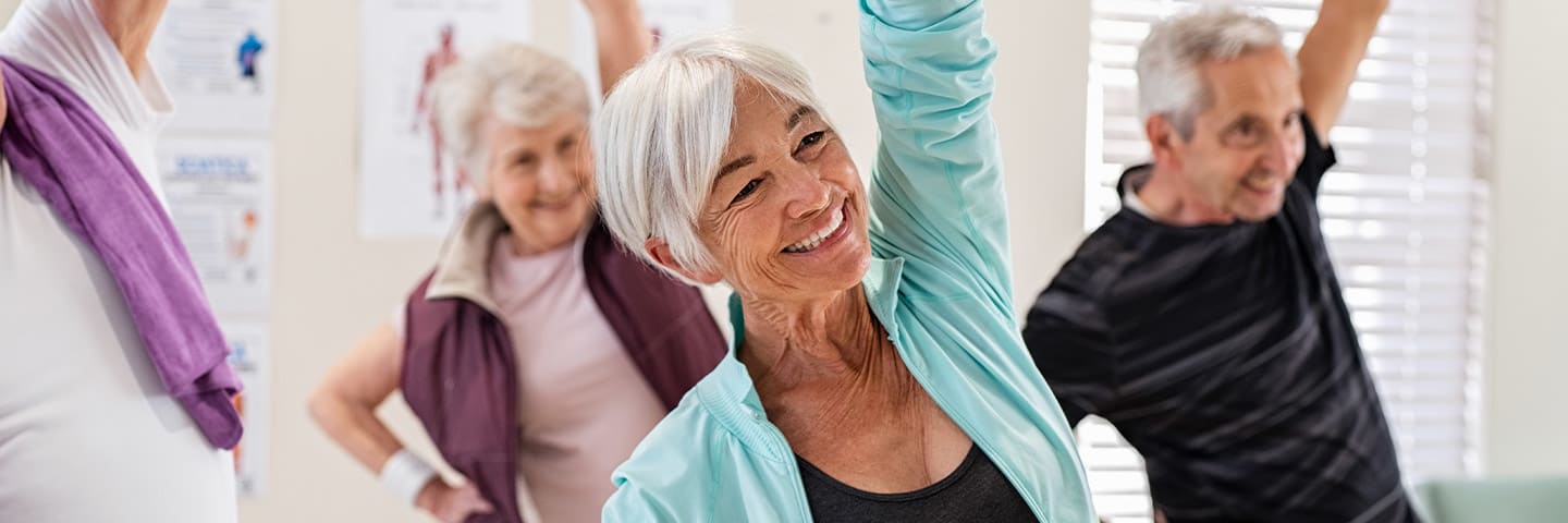 Group of seniors enjoying an active moment